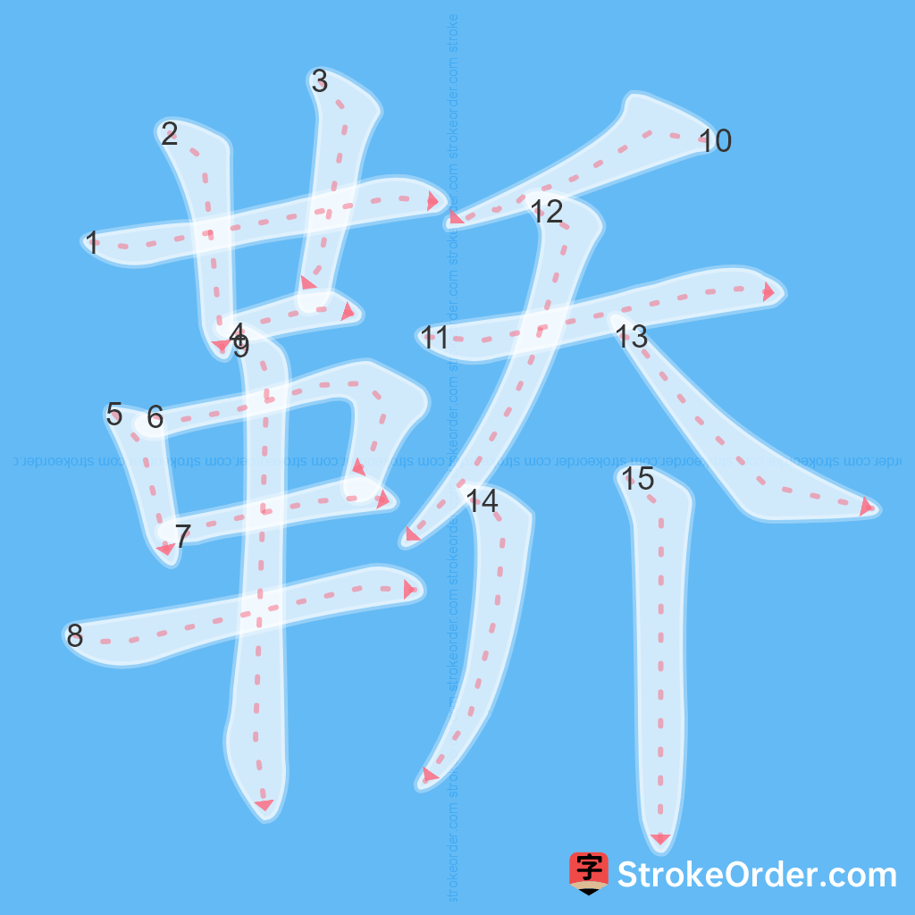 Standard stroke order for the Chinese character 鞒