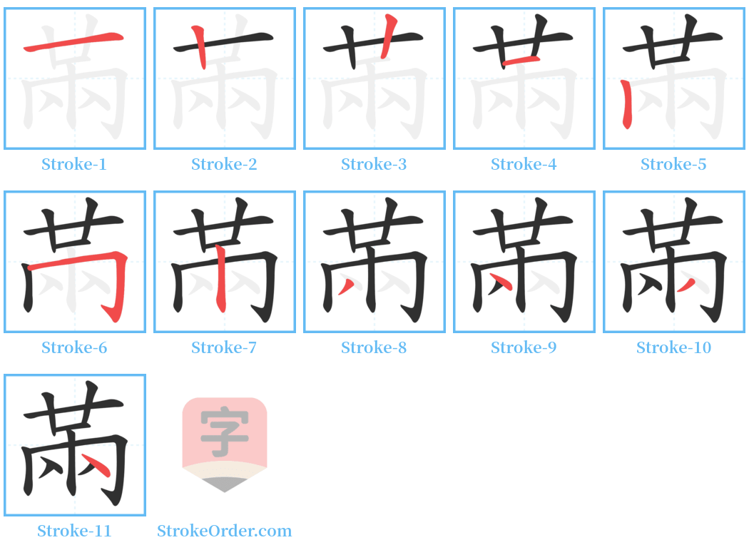 㒼 Stroke Order Diagrams