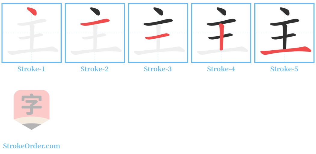 主 Stroke Order Diagrams