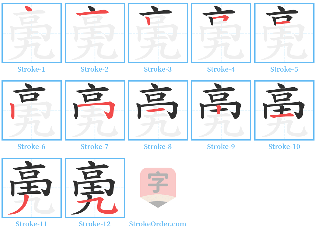 亴 Stroke Order Diagrams