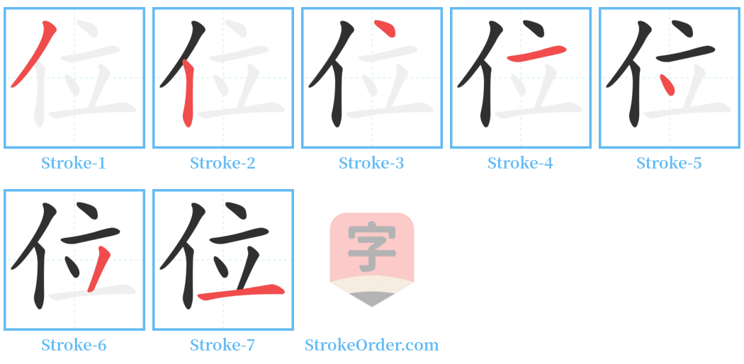 位 Stroke Order Diagrams