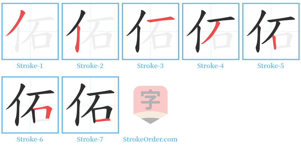 佦 Stroke Order Diagrams