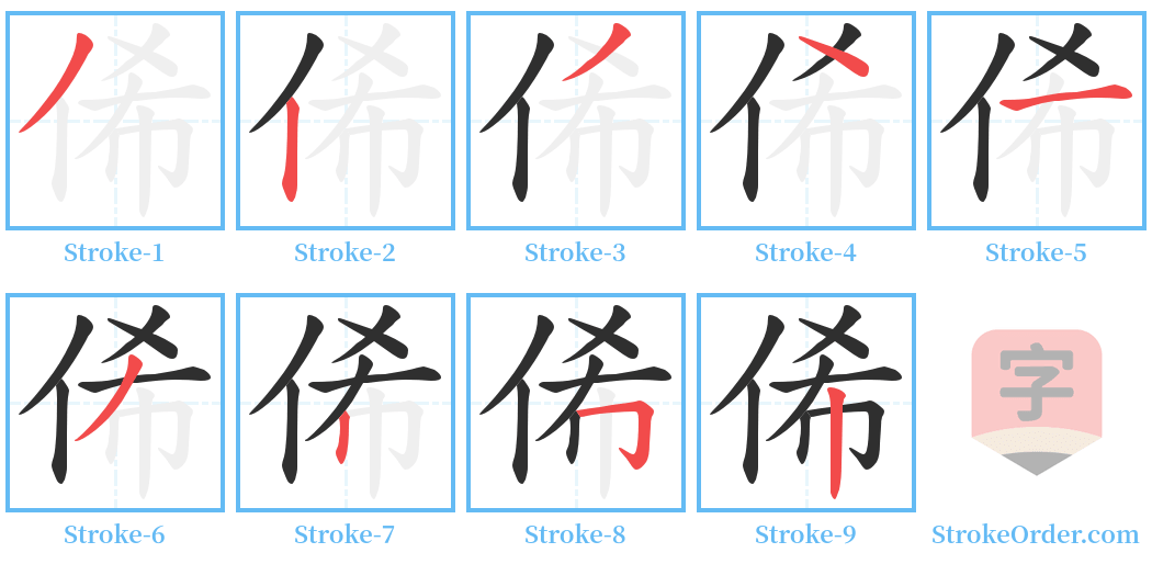 俙 Stroke Order Diagrams