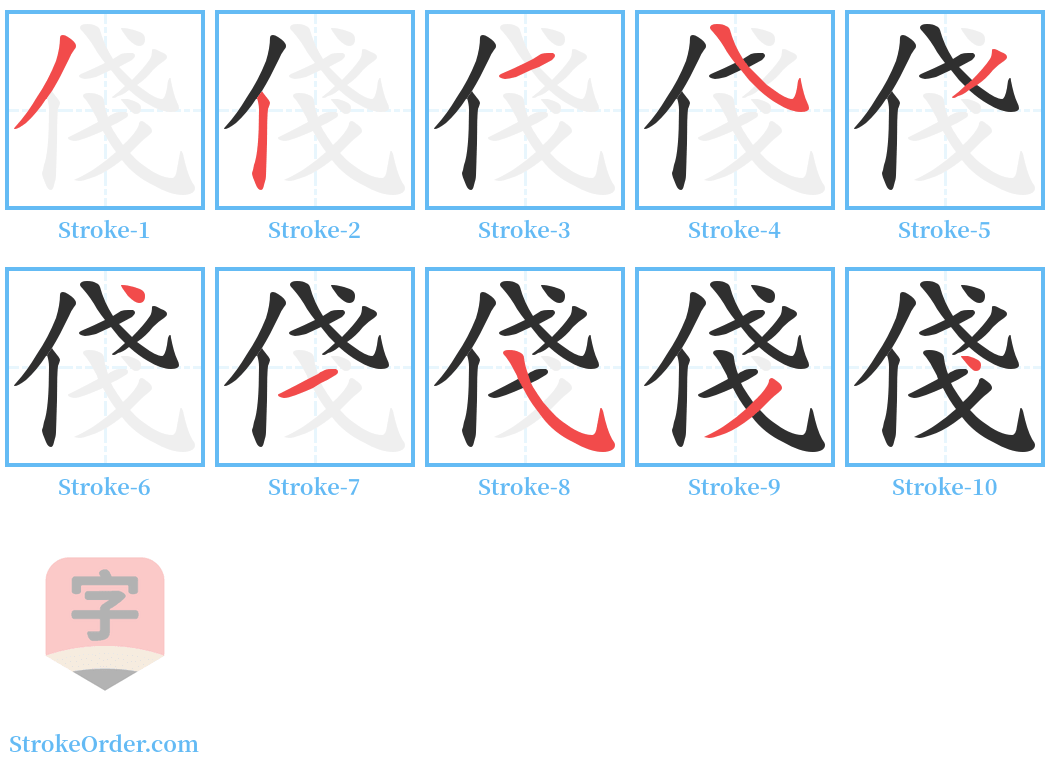 俴 Stroke Order Diagrams