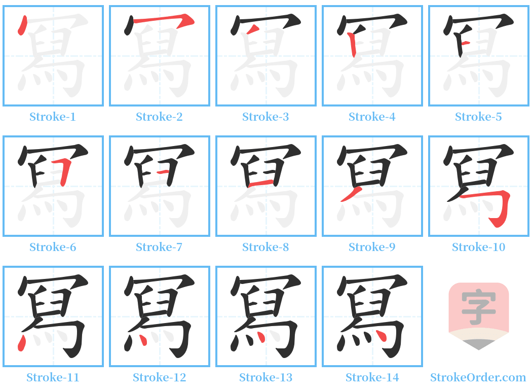 冩 Stroke Order Diagrams