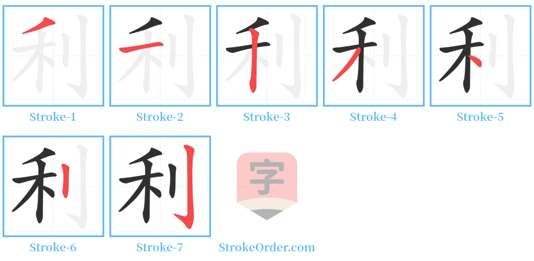 利 Stroke Order Diagrams