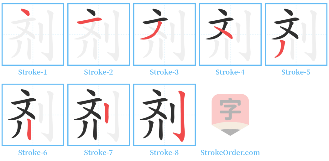 剂 Stroke Order Diagrams