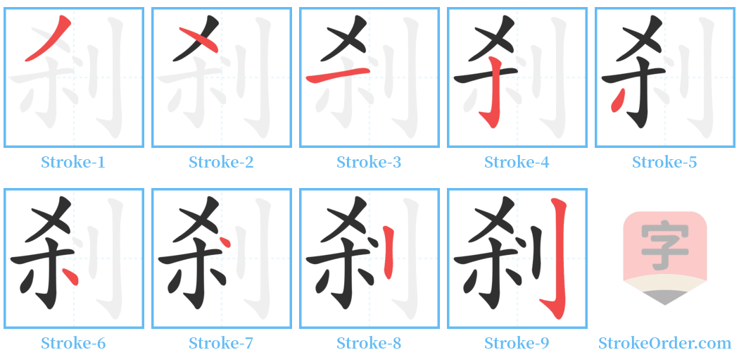 剎 Stroke Order Diagrams