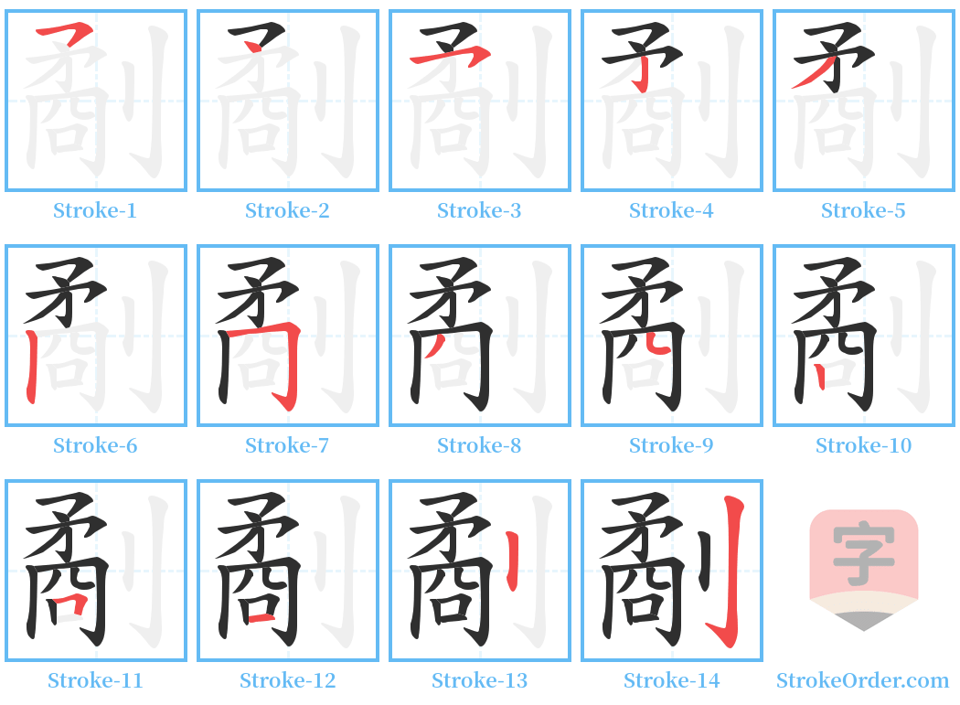 劀 Stroke Order Diagrams