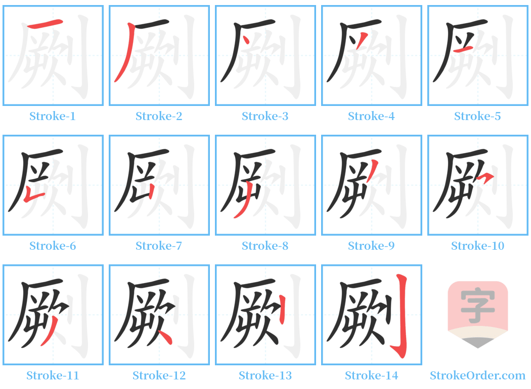 劂 Stroke Order Diagrams