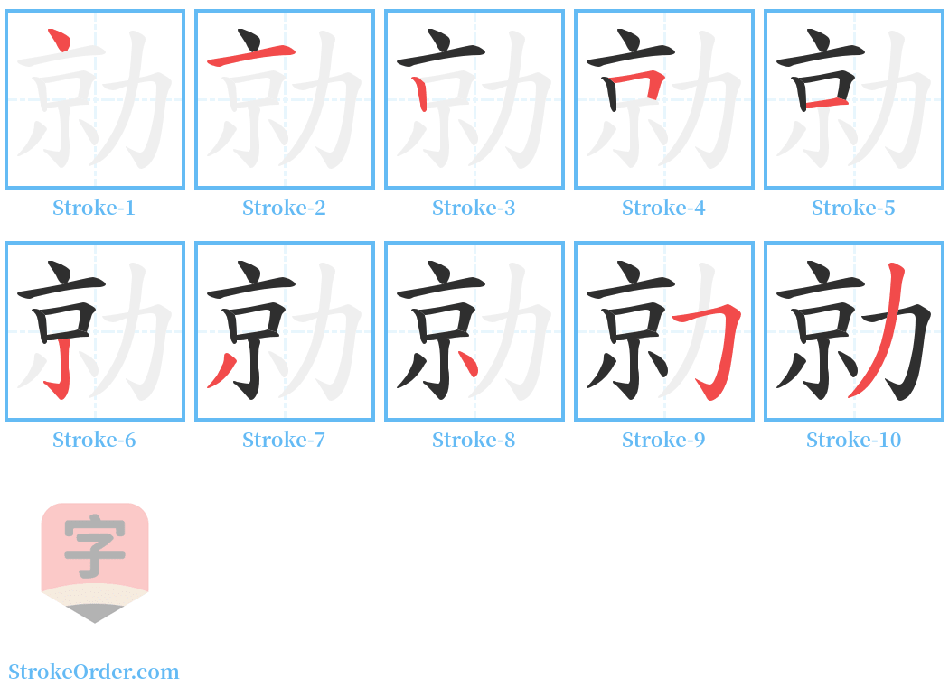 勍 Stroke Order Diagrams