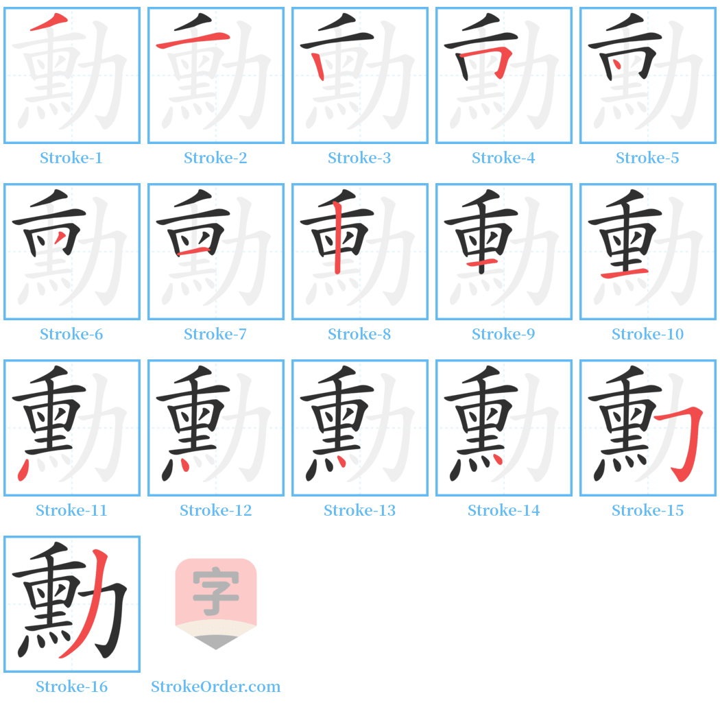 勳 Stroke Order Diagrams