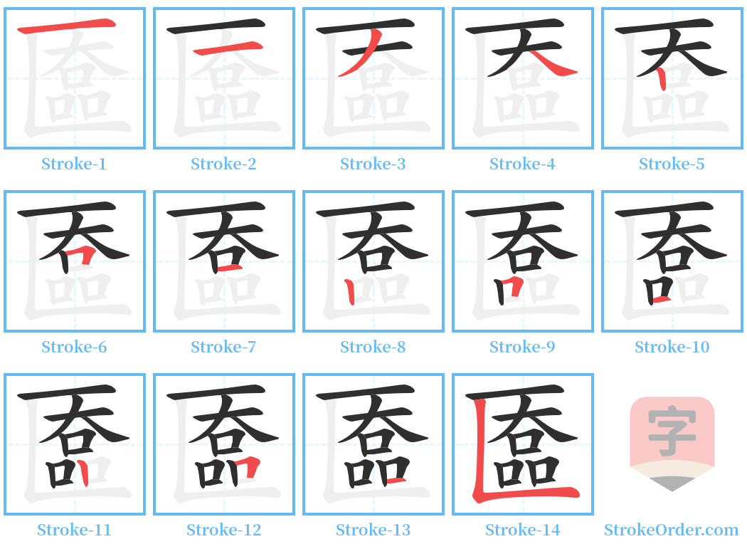 匲 Stroke Order Diagrams