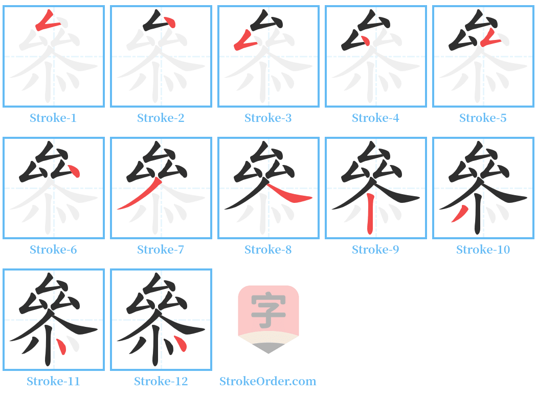 叅 Stroke Order Diagrams