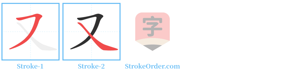 又 Stroke Order Diagrams