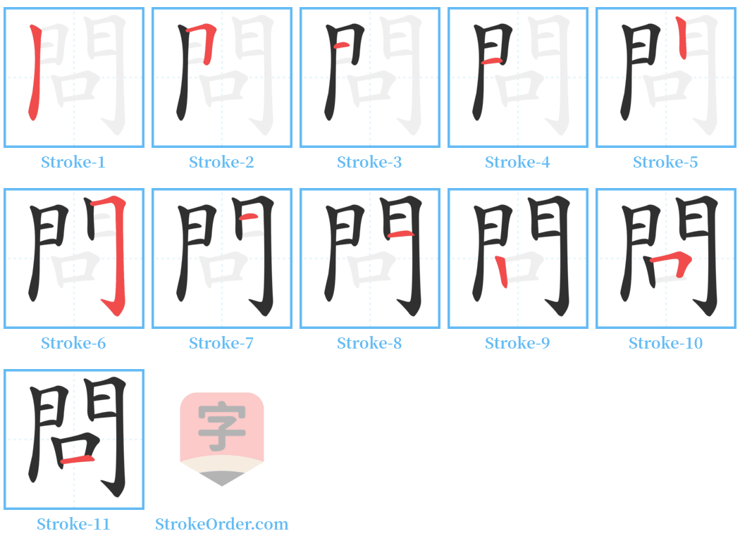 問 Stroke Order Diagrams