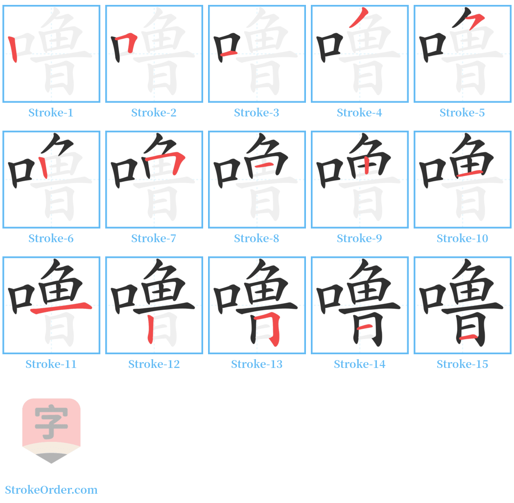 噜 Stroke Order Diagrams