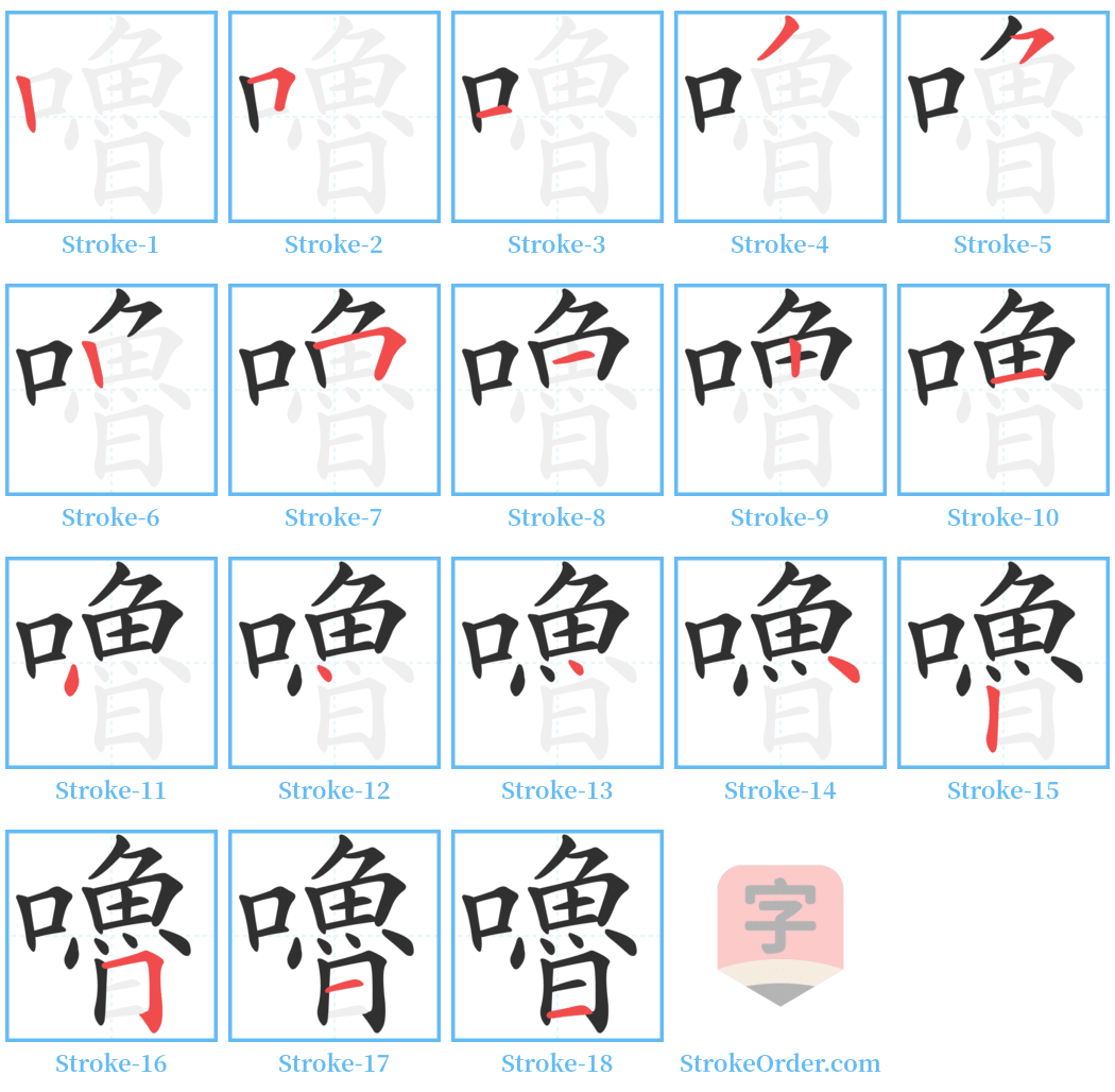 嚕 Stroke Order Diagrams