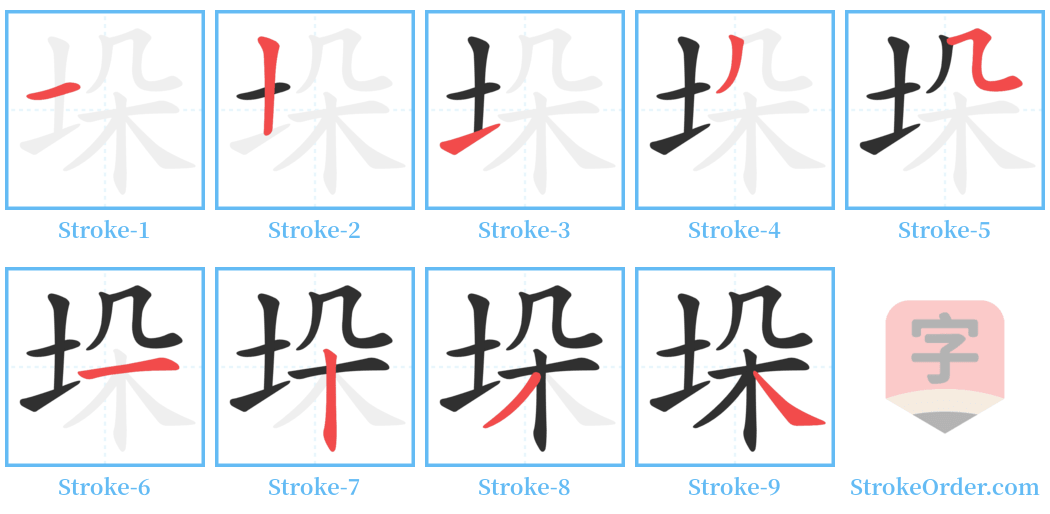 垛 Stroke Order Diagrams