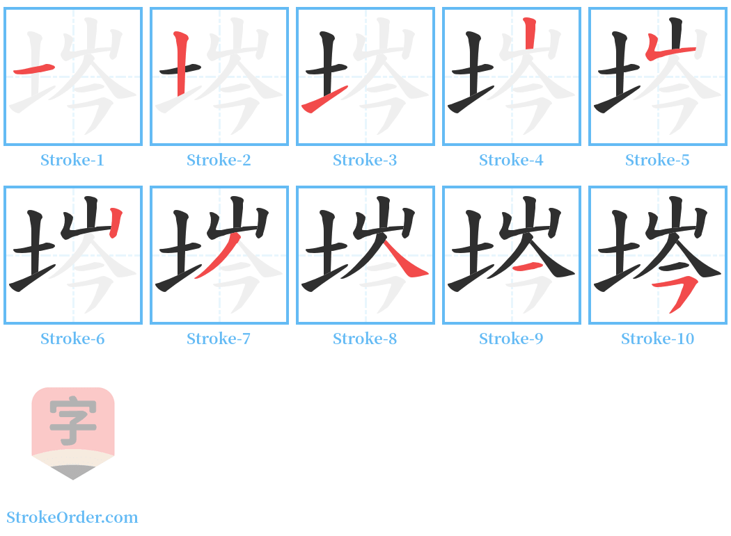 埁 Stroke Order Diagrams