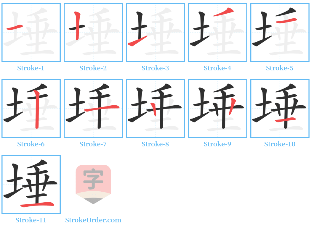 埵 Stroke Order Diagrams