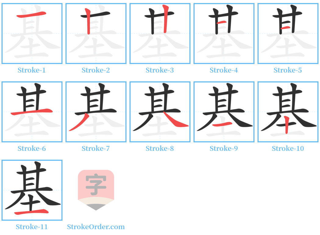 基 Stroke Order Diagrams