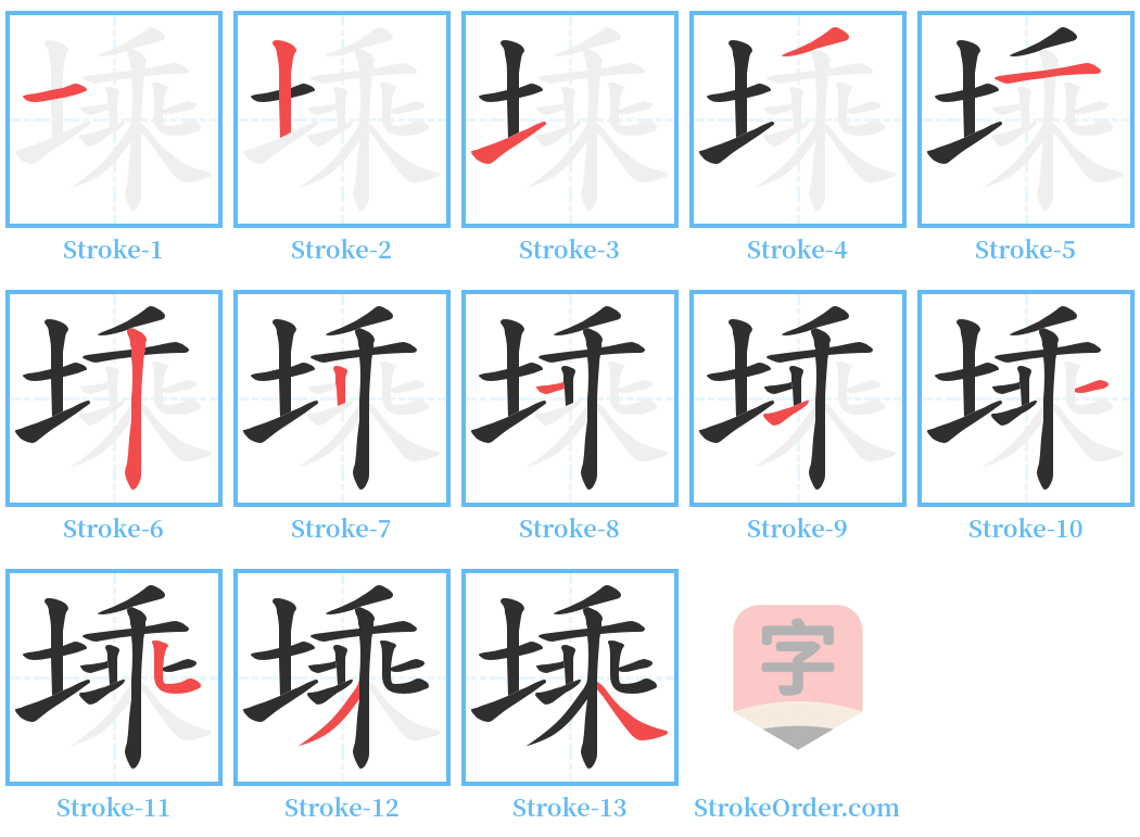 塖 Stroke Order Diagrams