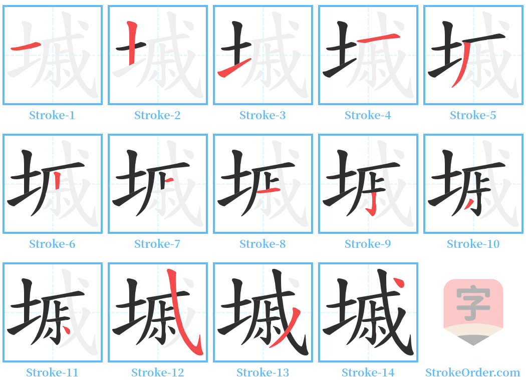 墄 Stroke Order Diagrams