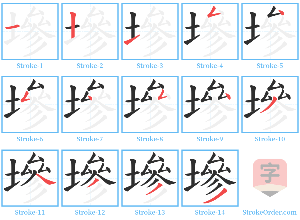 墋 Stroke Order Diagrams