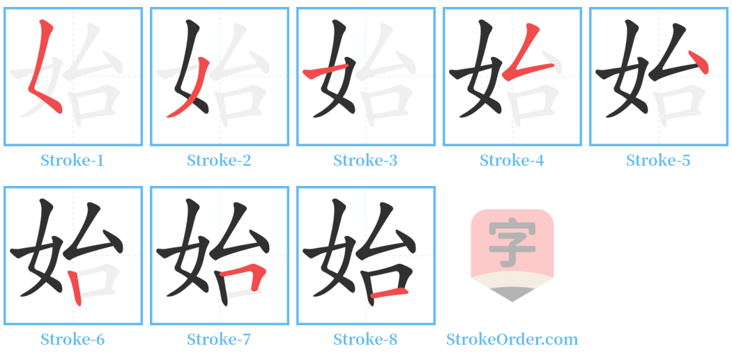 始 Stroke Order Diagrams