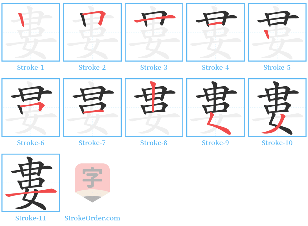 婁 Stroke Order Diagrams