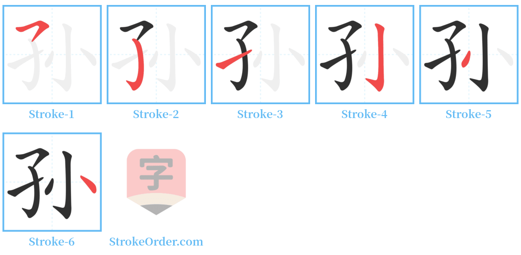 孙 Stroke Order Diagrams