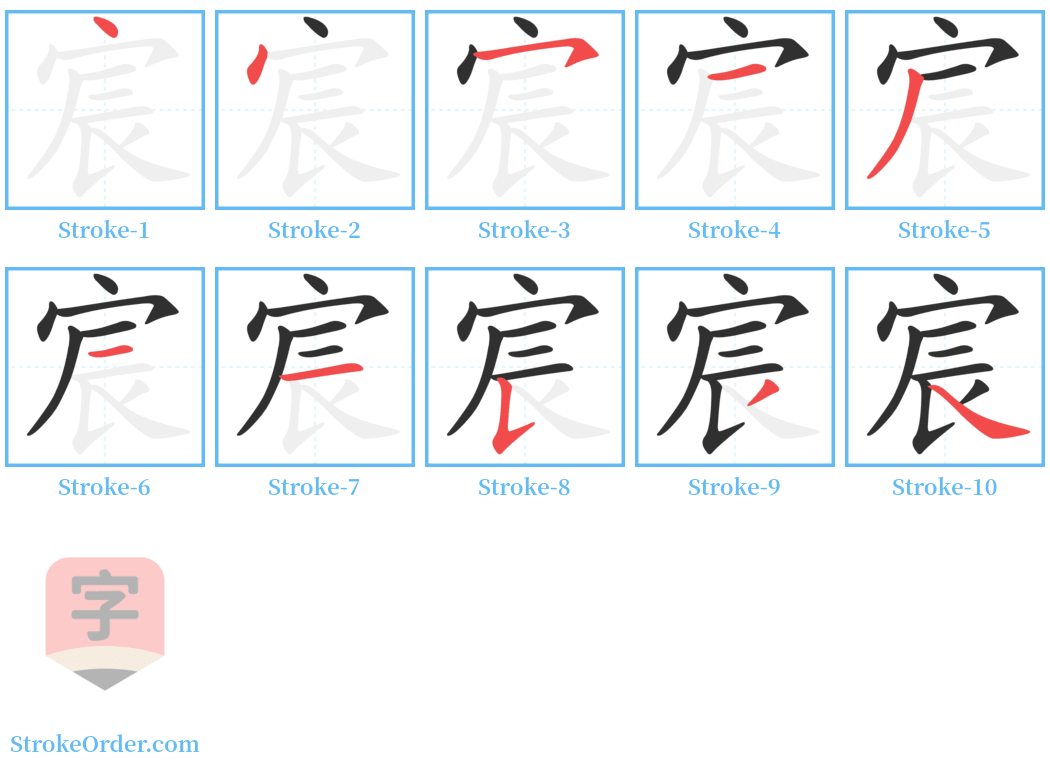 宸 Stroke Order Diagrams