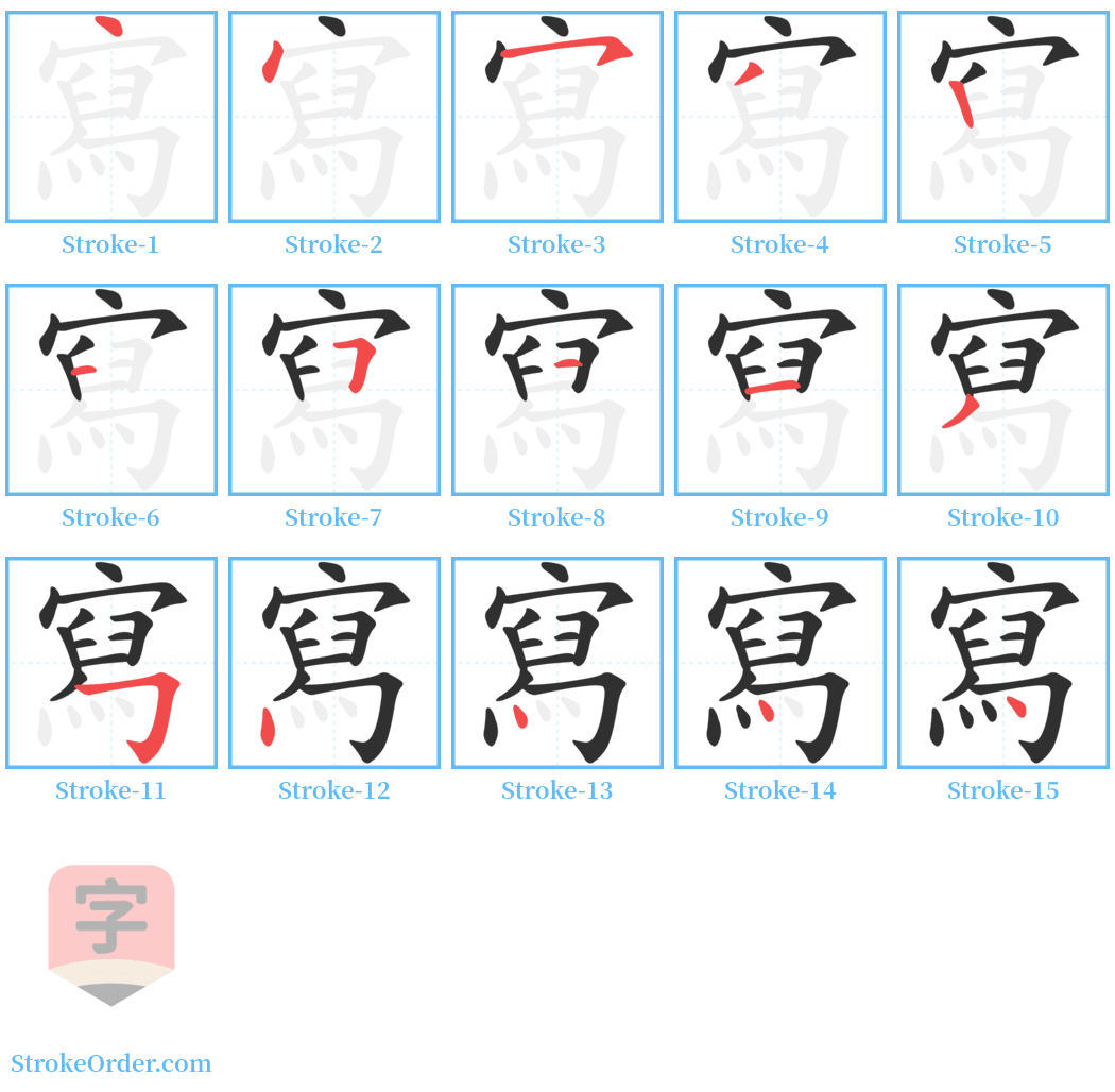 寫 Stroke Order Diagrams