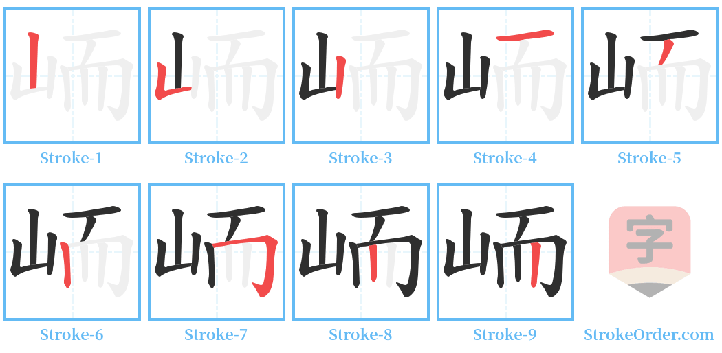 峏 Stroke Order Diagrams