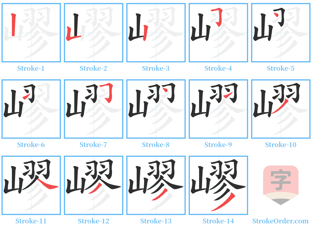 嵺 Stroke Order Diagrams