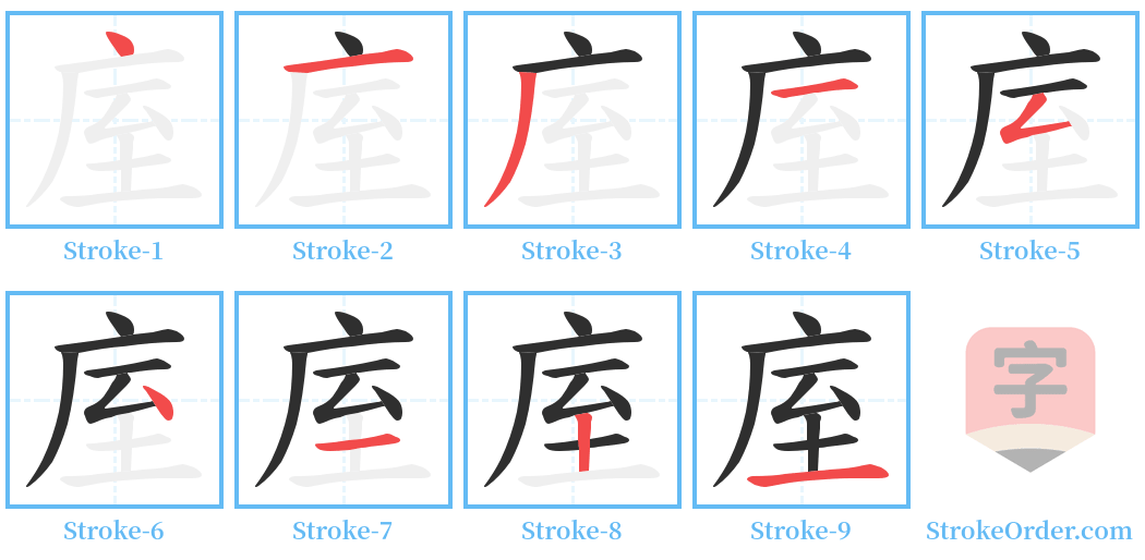 庢 Stroke Order Diagrams