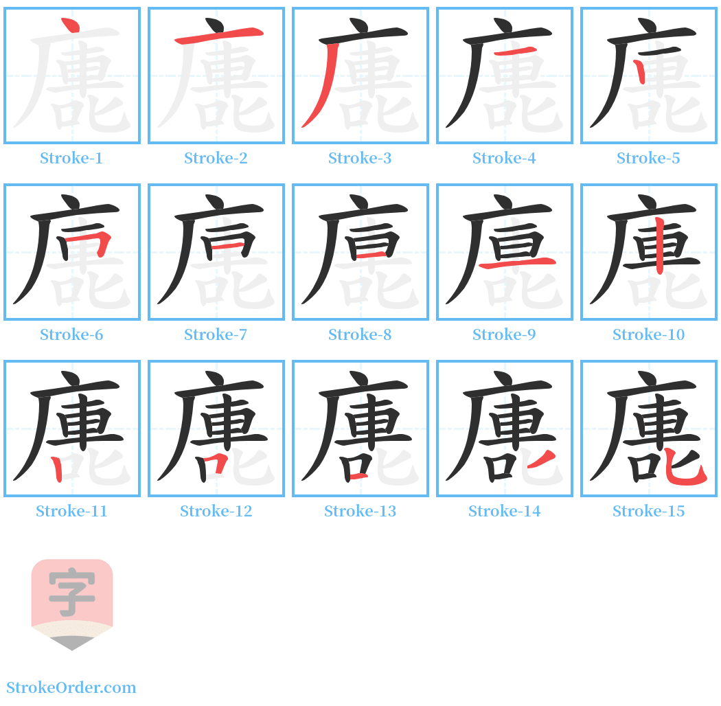 廤 Stroke Order Diagrams