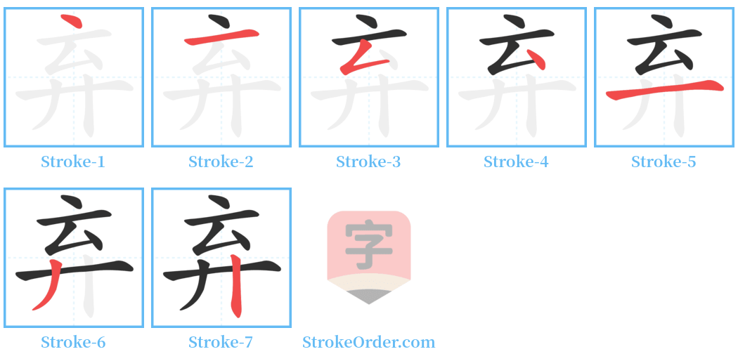 弃 Stroke Order Diagrams