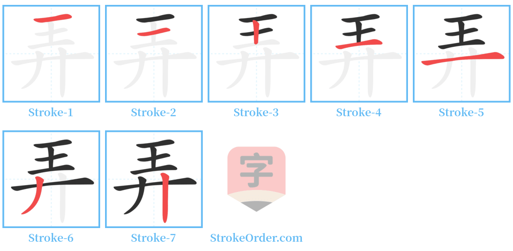 弄 Stroke Order Diagrams