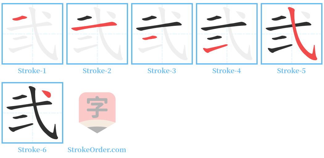 弐 Stroke Order Diagrams