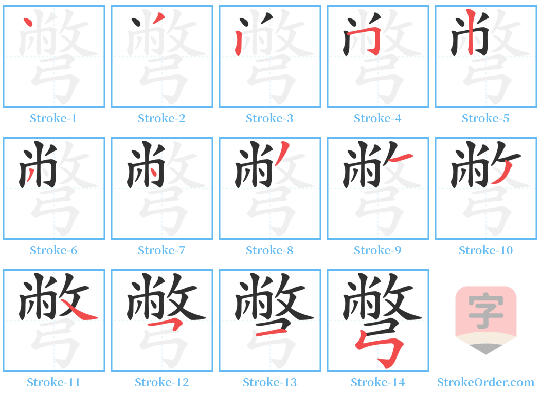 彆 Stroke Order Diagrams