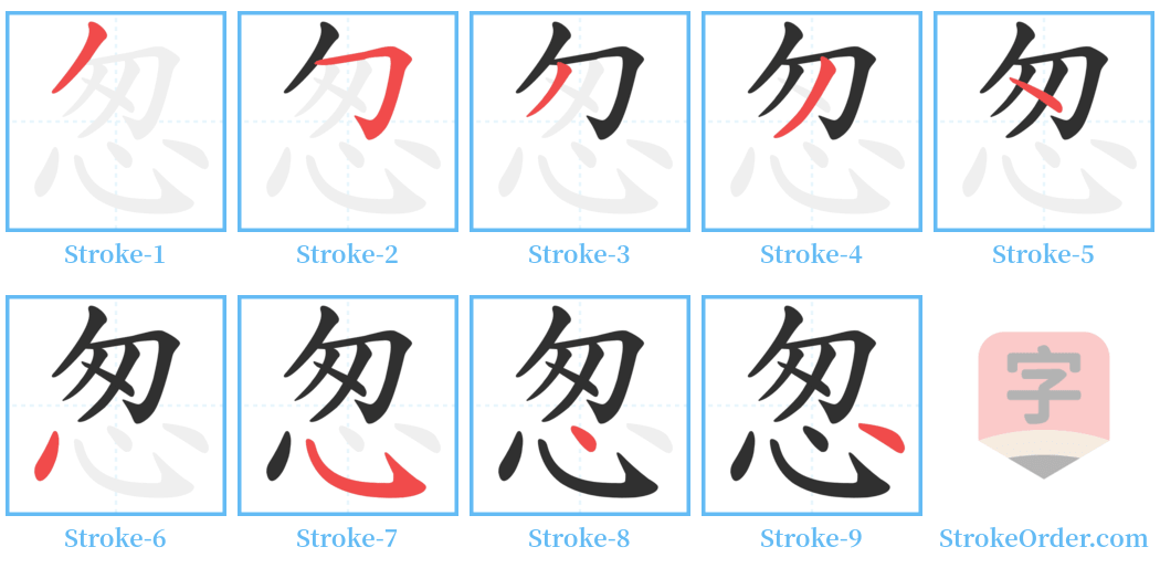 怱 Stroke Order Diagrams