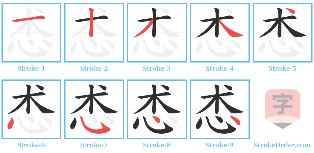 怸 Stroke Order Diagrams