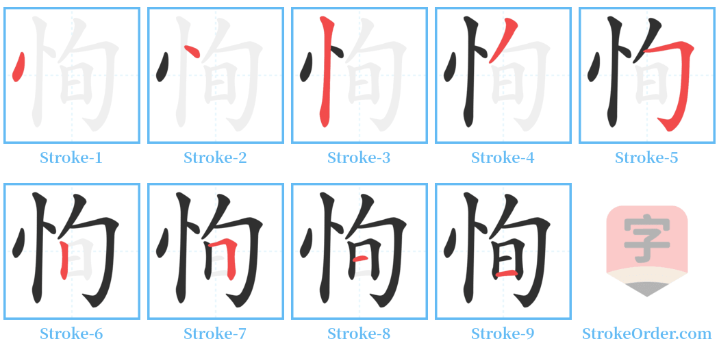 恂 Stroke Order Diagrams