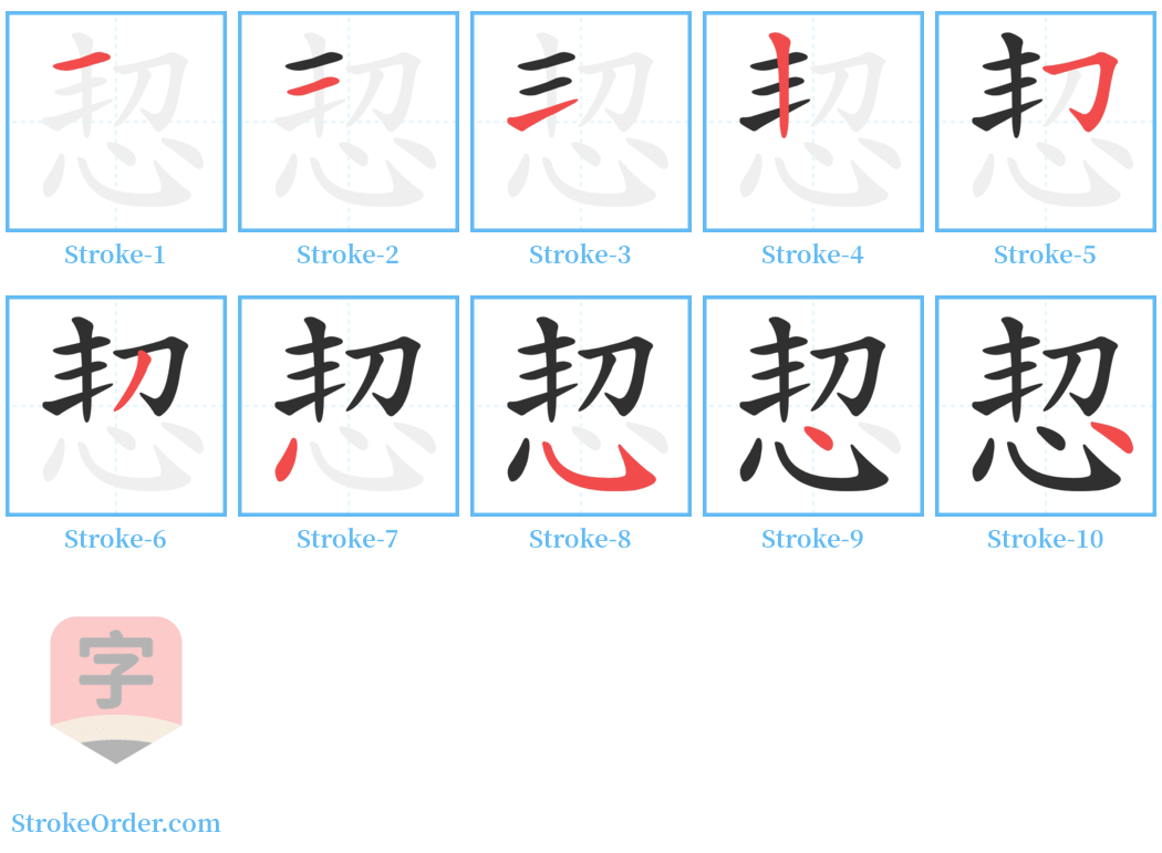 恝 Stroke Order Diagrams