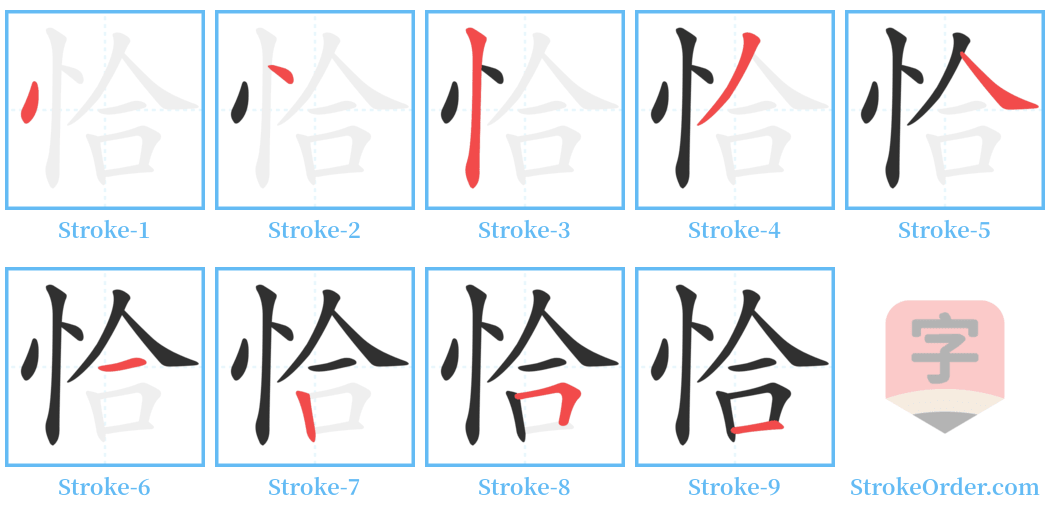 恰 Stroke Order Diagrams