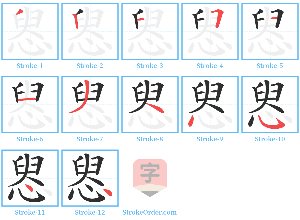 惥 Stroke Order Diagrams