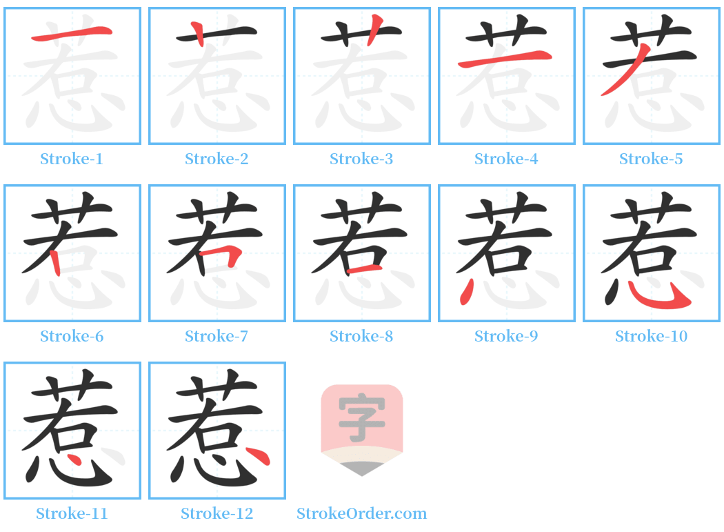 惹 Stroke Order Diagrams