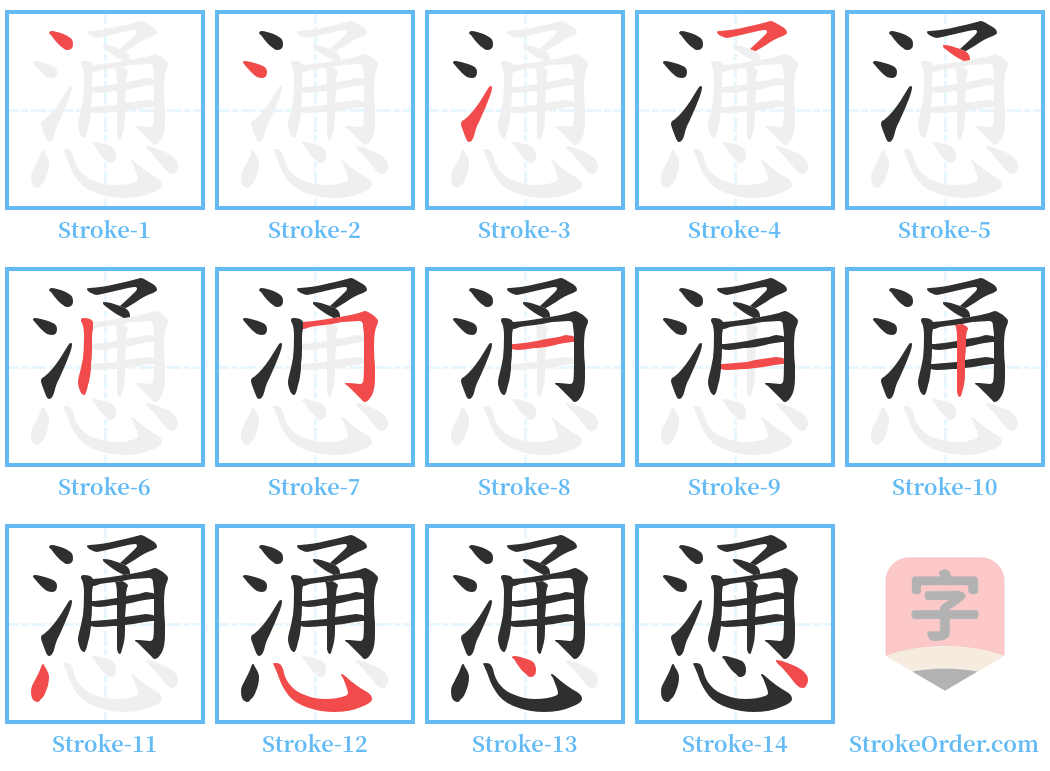 慂 Stroke Order Diagrams